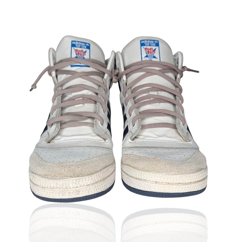 Adidas Originals Top Ten Hi Trainers White Blue Red D74481 Men's Size‎ 6 - Picture 4 of 10